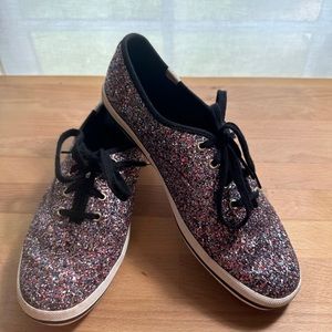 Keds x Kate Spade Gold & pink Glitter Sneaker - size 7.5 - summer cute